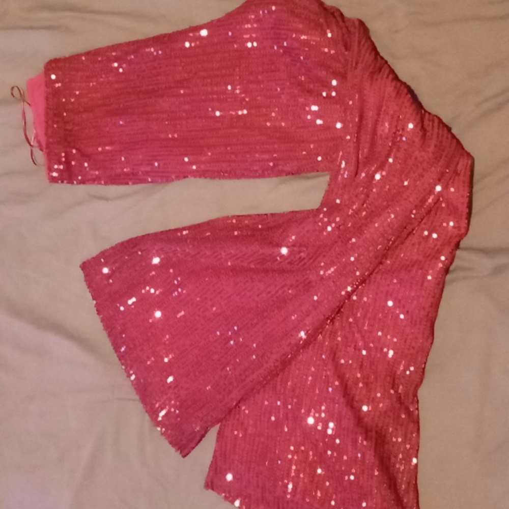 Red Sequin Pants.
